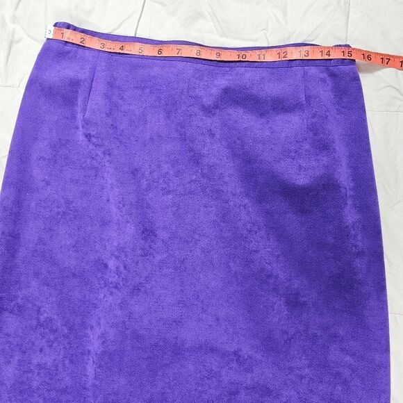 Jacobson's Purple Deadstock VTG Faux Suede USA Made Midi Skirt Women's Size 14 - Picture 8 of 10